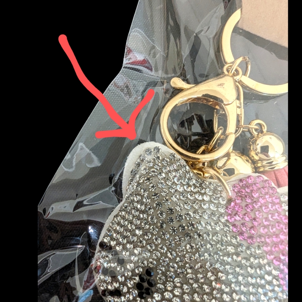 ⚡ SLIGHT FLAW⚡ - Rhinestone Bling Hello Kitty Keychain/Purse Charm - Picture 3 of 4